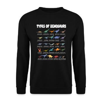 Types Of Dinosaurs Dino Identification - Cute - Unisex Sweatshirt - black - Front - Alina (178cm) & Michal (187cm)