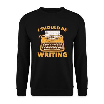 I Should Be Writing - Typewriter School - Unisex Pullover - Schwarz - Vorne - Alina (178cm) & Michal (187cm)