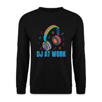 Disc Jockey - DJ At Work - Groovy Funky Vintage - - Unisex Sweatshirt - black - Front - Alina (178cm) & Michal (187cm)