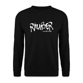 Sprüche - Dorfkind Räuber Und Stolz Drauf - Unisex Pullover - Schwarz - Vorne - Alina (178cm) & Michal (187cm)