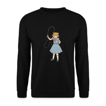 Whip Girl - Clementine - Punk Goth Horror Fan - Unisex Pullover - Schwarz - Vorne - Alina (178cm) & Michal (187cm)