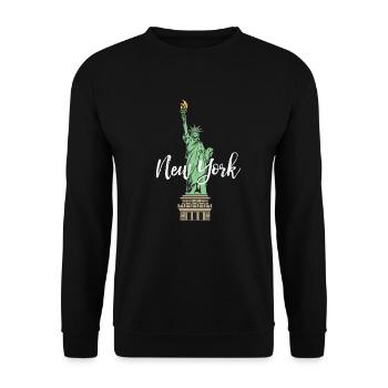 Tourist - Statue of Liberty Iconic - New York - Unisex Pullover - Schwarz - Vorne - Alina (178cm) & Michal (187cm)