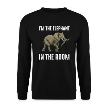 Safari - I'm The Elephant In The Room - Animal - Unisex Pullover - Schwarz - Vorne - Alina (178cm) & Michal (187cm)