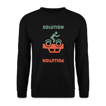 Bicycle Cycling - Solution - Pollution - Love - Unisex Pullover - Schwarz - Vorne - Alina (178cm) & Michal (187cm)