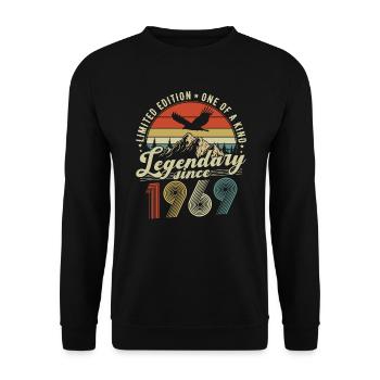 Légendaire depuis 1969 Vintage cadeau d’anniversaire - Sweat-shirt Unisexe - noir - Devant - Alina (178cm) & Michal (187cm)