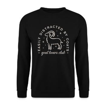 Ziegen Lustiger Humor - Unisex Pullover - Schwarz - Vorne - Alina (178cm) & Michal (187cm)