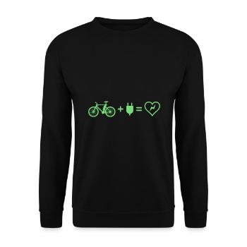 Elektrofahrrad Akku Batterie Fahrrad E-Bike - Unisex Pullover - Schwarz - Vorne - Alina (178cm) & Michal (187cm)