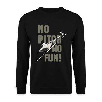 3D-Heli Modellflieger no Pitch no fun - RAHMENLOS - Unisex Pullover - Schwarz - Vorne - Alina (178cm) & Michal (187cm)
