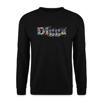 Digga - Grafitti - Unisex Pullover - Schwarz - Vorne - Alina (178cm) & Michal (187cm)