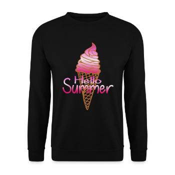 Délicieux cornet de crème glacée en été avec crème glacée à la fraise - Sweat-shirt Unisexe - noir - Devant - Alina (178cm) & Michal (187cm)