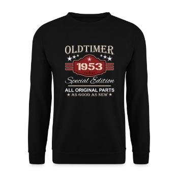 Vintage Vintage 1953 - Grandpa's 71st Birthday - Unisex Sweatshirt - black - Front - Alina (178cm) & Michal (187cm)