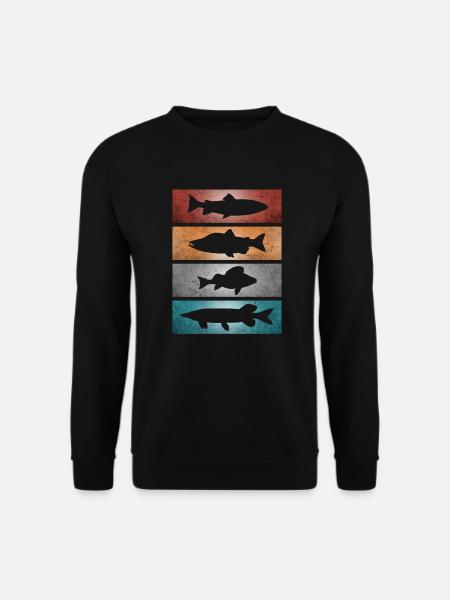 Fische Angeln Raubfische - Unisex Pullover - Schwarz