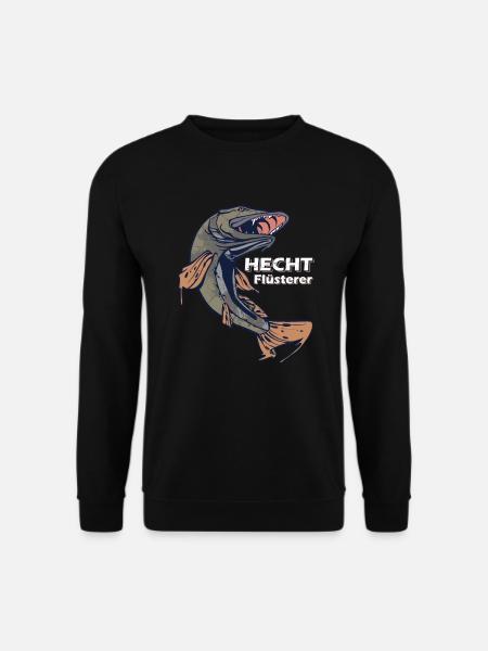 Hecht Flüsterer - Angler Geschenk Hechtangeln - Unisex Pullover - Schwarz