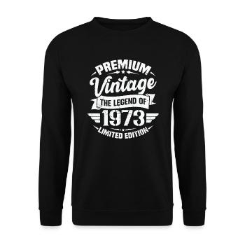 Jahrgang 1973 Limited Edition - Unisex Pullover - Schwarz - Vorne - Alina (178cm) & Michal (187cm)