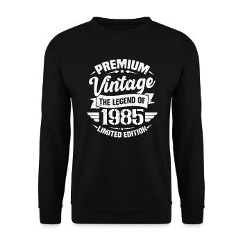 Vintage 1985 Édition Limitée - Sweat-shirt Unisexe - noir - Devant - Alina (178cm) & Michal (187cm)