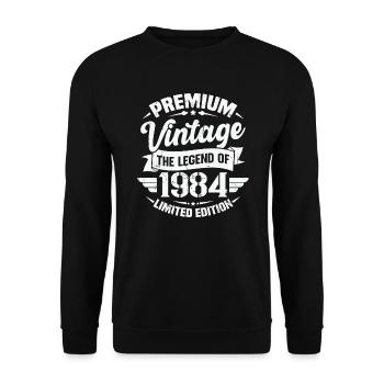 Vintage 1984 Édition Limitée - Sweat-shirt Unisexe - noir - Devant - Alina (178cm) & Michal (187cm)