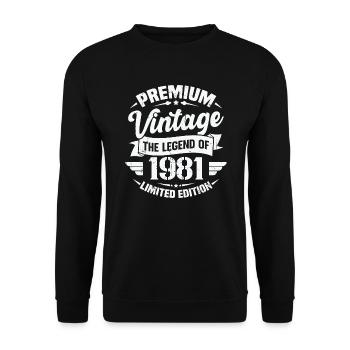 Vintage 1981 Édition Limitée - Sweat-shirt Unisexe - noir - Devant - Alina (178cm) & Michal (187cm)