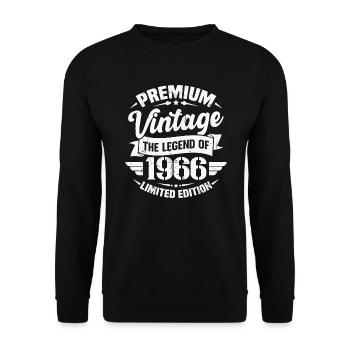Vintage 1966 Édition Limitée - Sweat-shirt Unisexe - noir - Devant - Alina (178cm) & Michal (187cm)