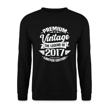 Jahrgang 2017 Limited Edition - Unisex Pullover - Schwarz - Vorne - Alina (178cm) & Michal (187cm)