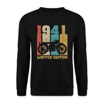 Vintage Moto 1941 Rétro Cadeau D'anniversaire - Sweat-shirt Unisexe - noir - Devant - Alina (178cm) & Michal (187cm)