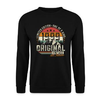 Vintage 1999 né Vintage cadeau d’anniversaire - Sweat-shirt Unisexe - noir - Devant - Alina (178cm) & Michal (187cm)