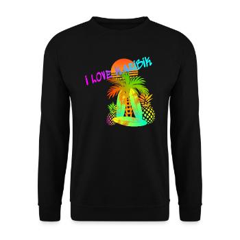 Karibik Liebe - Unisex Pullover - Schwarz - Vorne - Alina (178cm) & Michal (187cm)