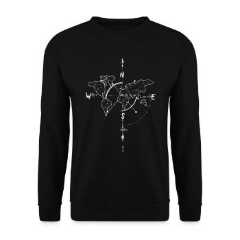 Time Elements Gift Boussole World Travel Tea - Sweat-shirt Unisexe - noir - Devant - Alina (178cm) & Michal (187cm)