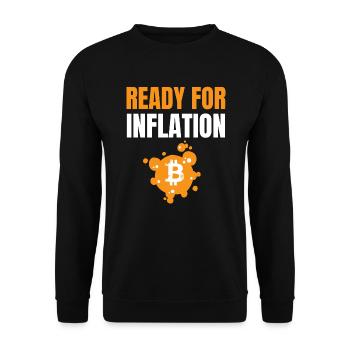Ready for hyperinflation | Bitcoin inflation - Unisex Sweatshirt - black - Front - Alina (178cm) & Michal (187cm)