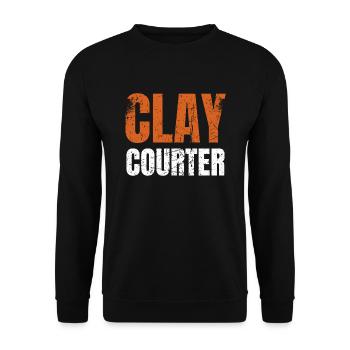 Clay Courter | Sandplatzspieler Tennissand - Unisex Pullover - Schwarz - Vorne - Alina (178cm) & Michal (187cm)