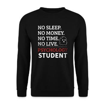 Étudiant en psychologie | Dire drôle - Sweat-shirt Unisexe - noir - Devant - Alina (178cm) & Michal (187cm)