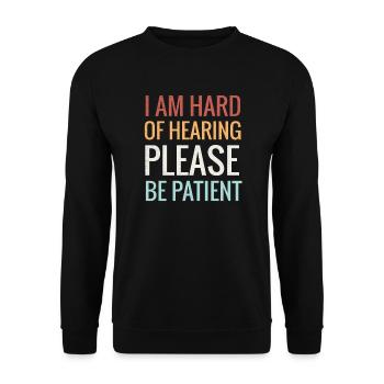 Hearing loss | Gift for people with hearing loss - Unisex Sweatshirt - black - Front - Alina (178cm) & Michal (187cm)