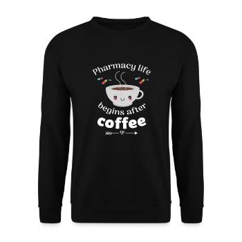 Pharmacist pharmacy student coffee lover - Unisex Sweatshirt - black - Front - Alina (178cm) & Michal (187cm)