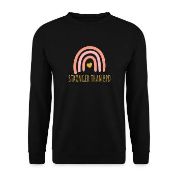 BPD Borderline Personality Disorder Geschenke - Unisex Pullover - Schwarz - Vorne - Alina (178cm) & Michal (187cm)