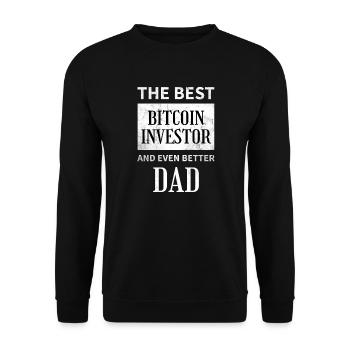 Bitcoin Investor Dad Gift | Bitcoin Dad - Unisex Sweatshirt - black - Front - Alina (178cm) & Michal (187cm)