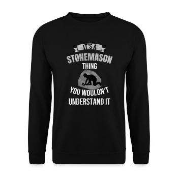 It's a stonemason thing | Stonemason gifts - Unisex Sweatshirt - black - Front - Alina (178cm) & Michal (187cm)