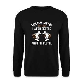 Roller Roller Derby pour les femmes | Patins à roulettes Derby - Sweat-shirt Unisexe - noir - Devant - Alina (178cm) & Michal (187cm)