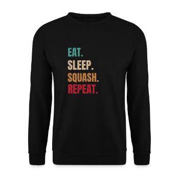 Eat Sleep Squash Répéter Squash Player Squash Coach - Sweat-shirt Unisexe - noir - Devant - Alina (178cm) & Michal (187cm)
