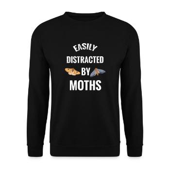 Distracted by moths moth lovers insect love - Unisex Sweatshirt - black - Front - Alina (178cm) & Michal (187cm)