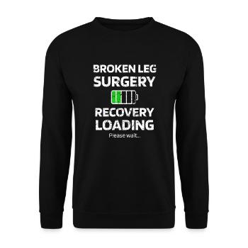 Gebrochenes Bein Operation Genesungsgeschenk - Unisex Pullover - Schwarz - Vorne - Alina (178cm) & Michal (187cm)