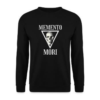 Memento Mori | Skull and Crossbones Stoic Philosophy - Unisex Sweatshirt - black - Front - Alina (178cm) & Michal (187cm)