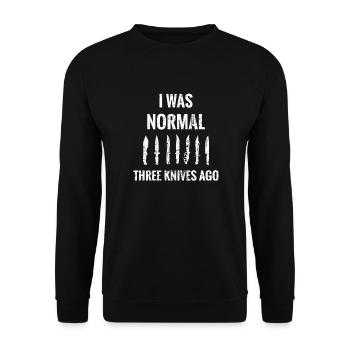Knife Collector Knife Lover Knife Maker Funny - Unisex Sweatshirt - black - Front - Alina (178cm) & Michal (187cm)