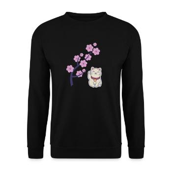 Sakura Tree Japanese Cherry Blossom Tree Japon - Sweat-shirt Unisexe - noir - Devant - Alina (178cm) & Michal (187cm)