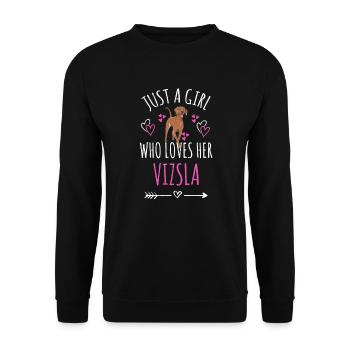 Une seule fille Qui aime votre Vizsla Chien Viszla - Sweat-shirt Unisexe - noir - Devant - Alina (178cm) & Michal (187cm)