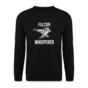 Falcon Whisperer | Falconry Falcon Love - Unisex Sweatshirt - black - Front - Alina (178cm) & Michal (187cm)