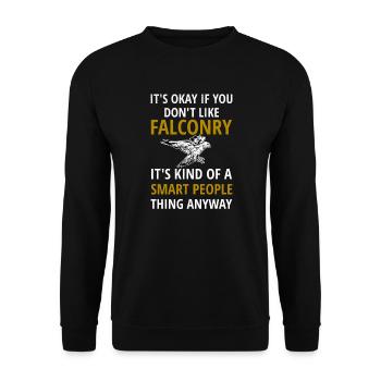 Falconer gift | falconry falcon lover - Unisex Sweatshirt - black - Front - Alina (178cm) & Michal (187cm)