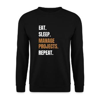 Funny project management gift project manager - Unisex Sweatshirt - black - Front - Alina (178cm) & Michal (187cm)