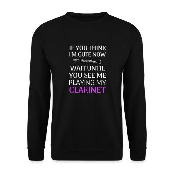Clarinette clarinette clarinette cadeau femmes - Sweat-shirt Unisexe - noir - Devant - Alina (178cm) & Michal (187cm)
