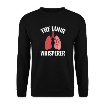 Atemtherapeut Geschenkidee | Atemtherapie Lungen - Unisex Pullover - Schwarz - Vorne - Alina (178cm) & Michal (187cm)