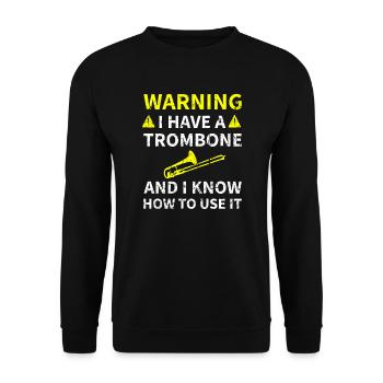 Gift for trombone player | Trombone trombone - Unisex Sweatshirt - black - Front - Alina (178cm) & Michal (187cm)