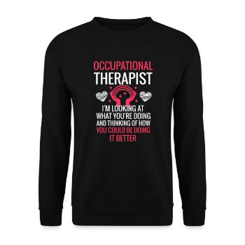 Occupational therapist gift | Occupational therapy therapist - Unisex Sweatshirt - black - Front - Alina (178cm) & Michal (187cm)